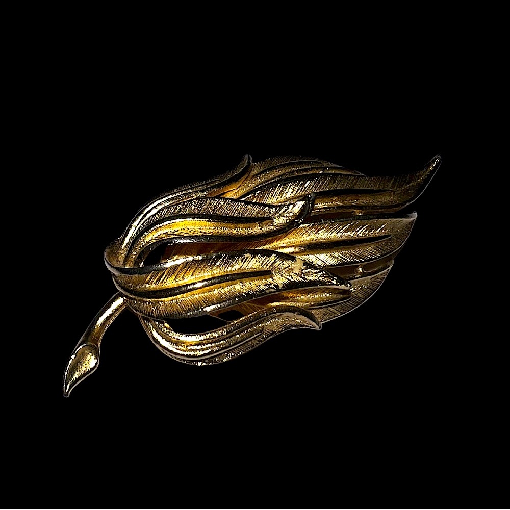 Coro Gold-Tone Leaf Motif Pin